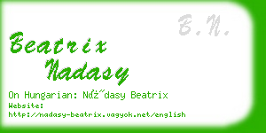 beatrix nadasy business card